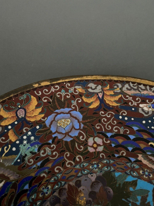 Cloisonné enamel dish 19th century Japan China