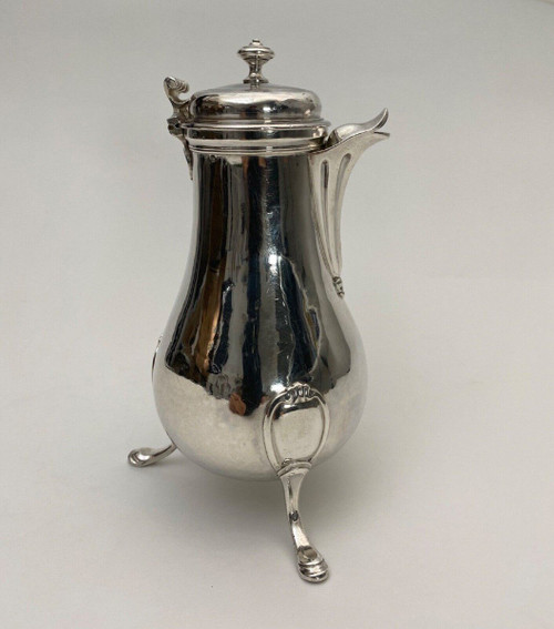 18th century silver tripod chocolate pot from the Farmers Generals