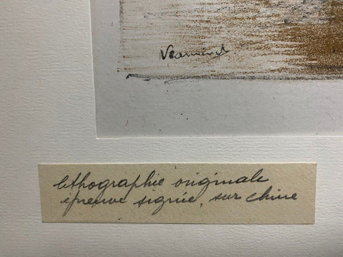 Lithographie originale épreuve signée Maurice Vlaminck bord de rivière