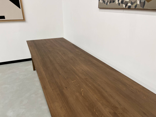 Table de ferme "Dark Brown" en chêne massif 300 X 90 cm