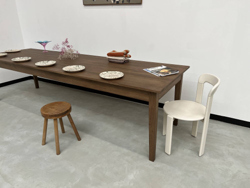 Table de ferme "Dark Brown" en chêne massif 300 X 90 cm