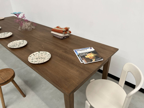 Table de ferme "Dark Brown" en chêne massif 300 X 90 cm