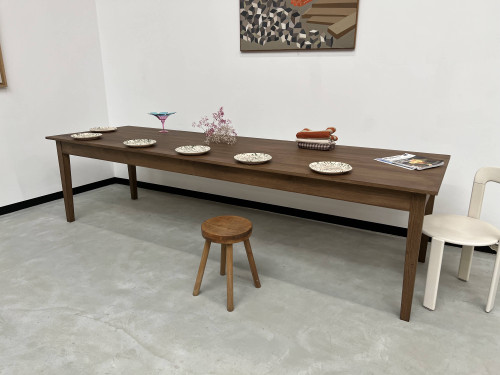 Table de ferme "Dark Brown" en chêne massif 300 X 90 cm