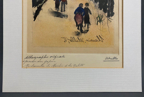 Gegengezeichnete Lithographie Maurice Utrillo Montmartre Moulin de la Galette