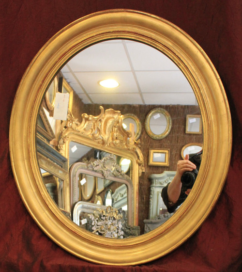 59 X 66 Cm Louis Philippe Oval Mirror Gold