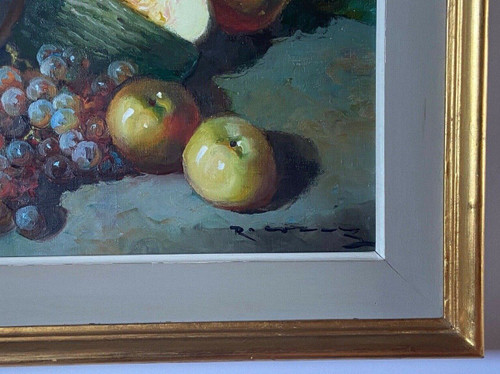 Oil on canvas still life with fruits 1950