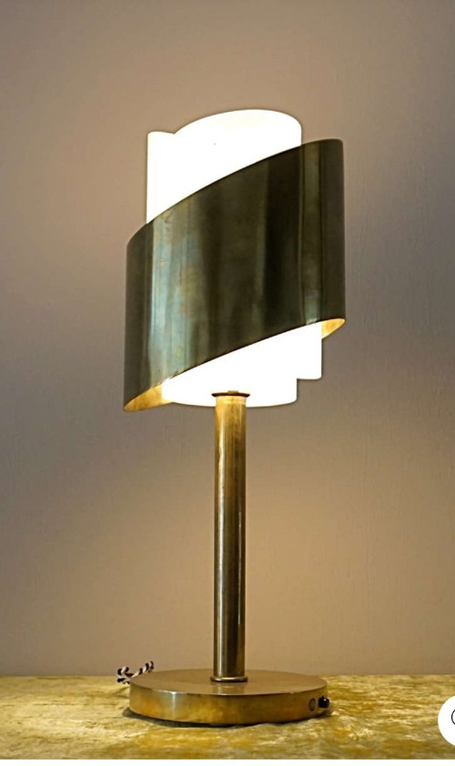 Lampada in ottone in stile Art Déco, Atelier Jean Perzel 1930