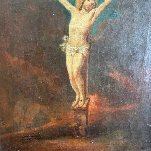 Öl auf Leinwand Christus am Kreuz von Marchand für Schwester Angélique 1791