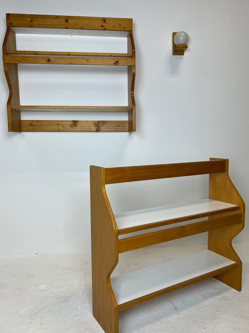 Duo of dresser shelves by Charlotte Perriand