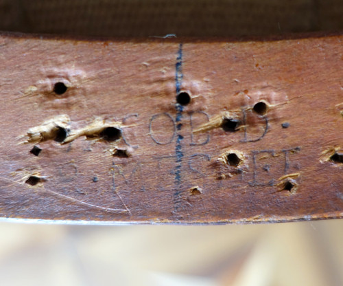 Jacob Desmalter: pair of Empire period armchairs in mahogany - stamped and castle label