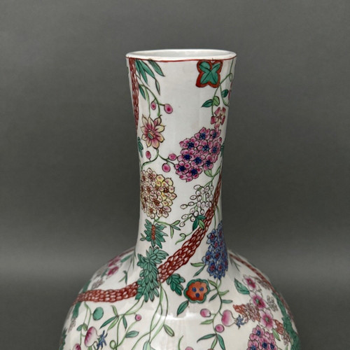 Europäische Vase im chinesischen Stil, Pflanzendekoration, Kürbisform, Anfang des 20. Jahrhunderts