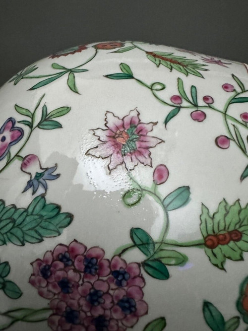 Europäische Vase im chinesischen Stil, Pflanzendekoration, Kürbisform, Anfang des 20. Jahrhunderts