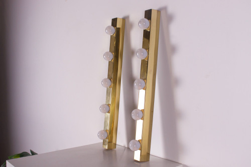 Appliques de loge “Vanity lamp” en laiton.