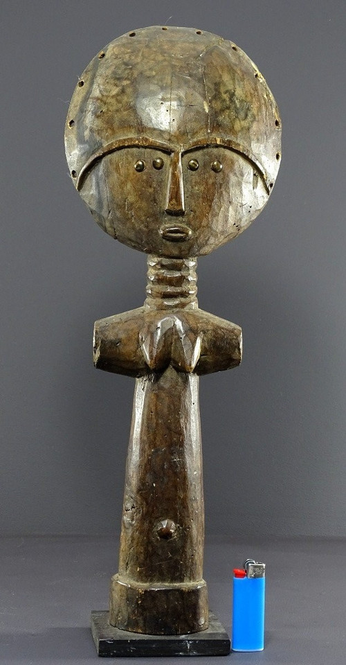 Ghana, Ashanti People, First Half of the 20th Century, Wooden "akwaba" Fertility Doll.