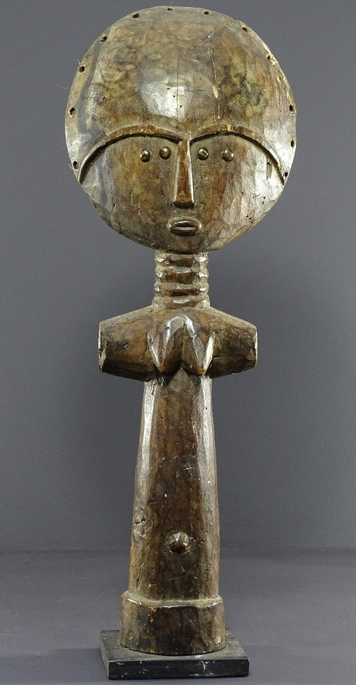 Ghana, Ashanti People, First Half of the 20th Century, Wooden "akwaba" Fertility Doll.