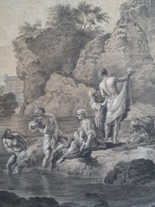 Suiveur De Joseph Vernet (1714-1789), Les Baigneuses, Dessin