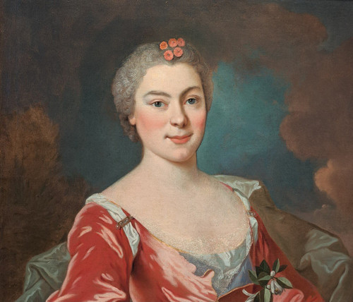 Portrait d'Une Dame De Qualité - Louis Tocqué (1696-1772) zugeschrieben