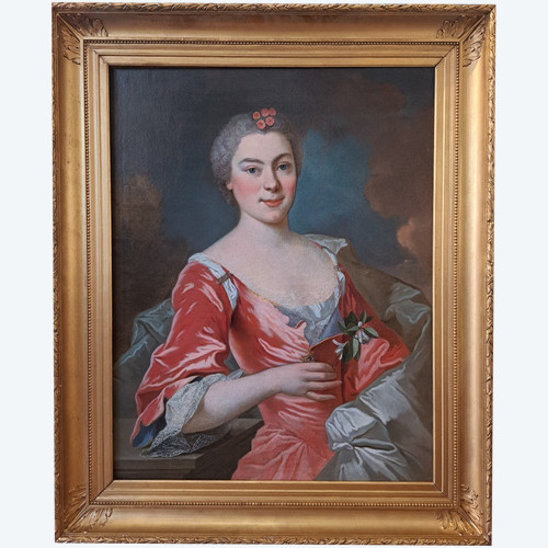 Portrait d'Une Dame De Qualité - Louis Tocqué (1696-1772) zugeschrieben