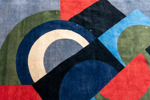 Handgewebter Wandteppich, inspiriert von Sonia Delaunay. Januar 2023. LS58065509E