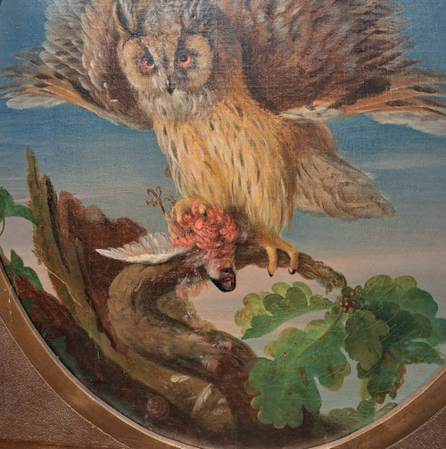 Suiveur De Jean Jacques Bachelier (1724-1806), Le Hibou Et Sa Proie, Huile