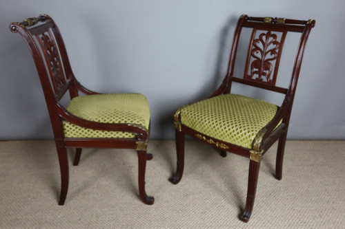 Pair of mahogany chairs XIX