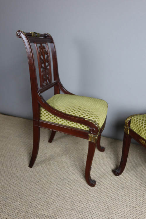 Pair of mahogany chairs XIX