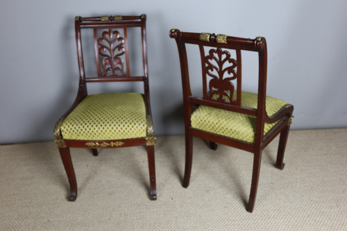 Pair of mahogany chairs XIX