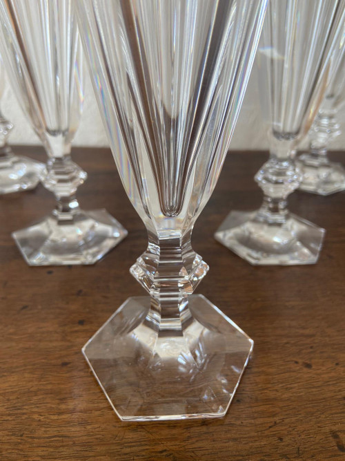 Set of 6 Baccarat Harcourt flutes