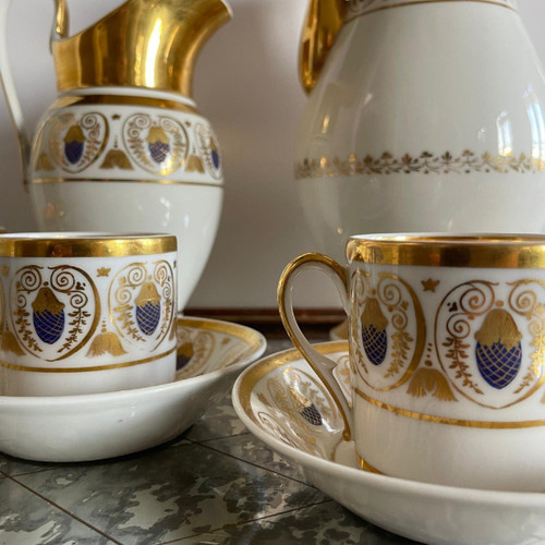 Paris, Epoche Empire, Restauration - Tee-, Kaffeeservice aus Porzellan - 6 Teile