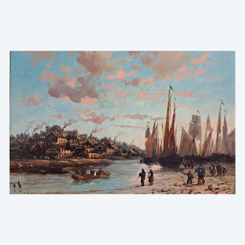 Charles Euphrasie Kuwasseg (1833-1904), Promenade en barque Par Beau Temps