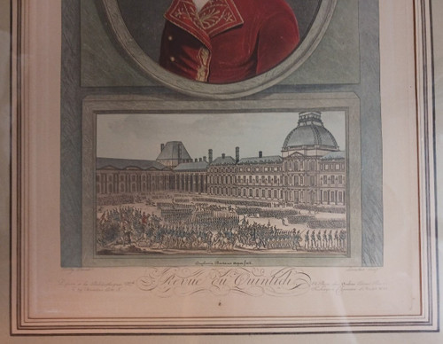 Boilly, dopo - Bonaparte 1er Consul ou la revue du Quintidi - acquaforte, cornice del XIX secolo