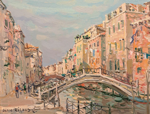 Jean Rigaud (1912-1999) - Venezia Il canale di Sant'Anna (Rio di Sant'Anna)