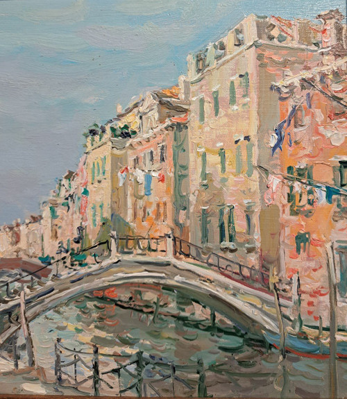 Jean Rigaud (1912-1999) - Venezia Il canale di Sant'Anna (Rio di Sant'Anna)