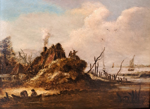 Nachfolger Von Jan Van Goyen (1596-1656), Landschaft mit Vogelfalle