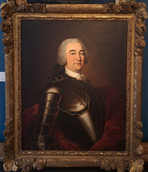 Ecole  Du XVIIIème Siècle, Portrait d'Homme En Cuirasse Vers 1740