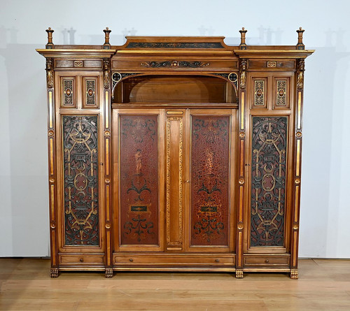 Rare Italian Renaissance Walnut Cabinet and Desk - 1900