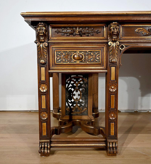 Rare Italian Renaissance Walnut Cabinet and Desk - 1900