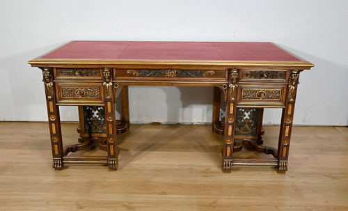 Rare Italian Renaissance Walnut Cabinet and Desk - 1900