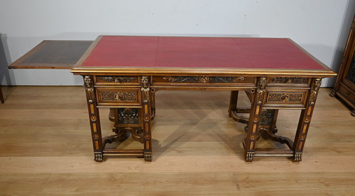 Rare Italian Renaissance Walnut Cabinet and Desk - 1900