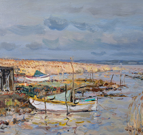 Jean Rigaud (1912-1999) - Le Port De By (médoc) - Grand Format