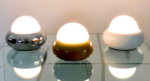 Lampe UFO blanche modèle c359 par LUCI Illuminazione, Italie années 70