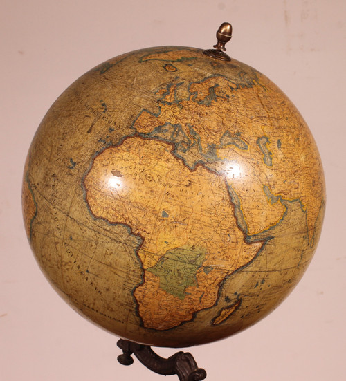 Terrestrial Globe By J.lebègue & Cie Paris Circa 1890