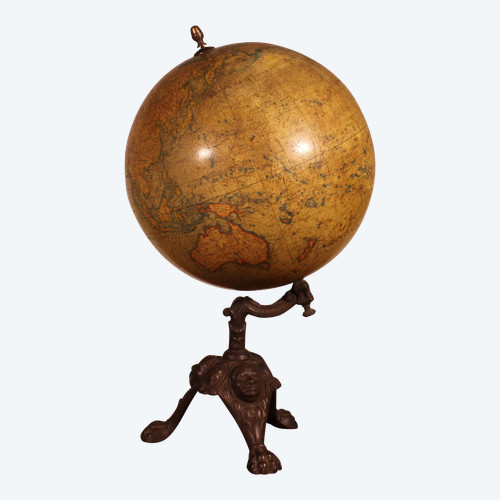 Terrestrial Globe By J.lebègue & Cie Paris Circa 1890