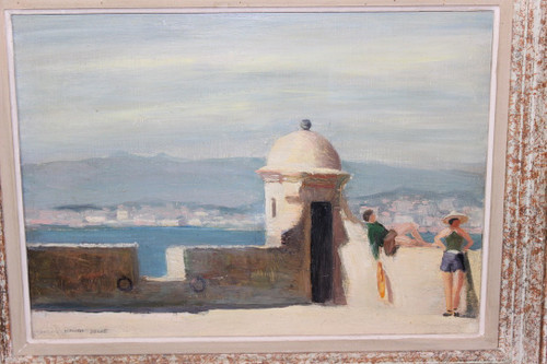 Öl Auf Paneel Farniente Sur Les Remparts Von Henri Julié