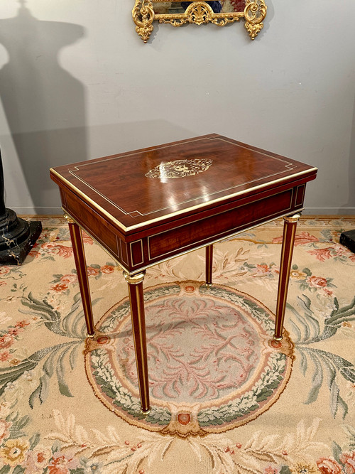 Louis XVI Style Mahogany Game Table Napoleon III Period