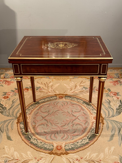 Louis XVI Style Mahogany Game Table Napoleon III Period