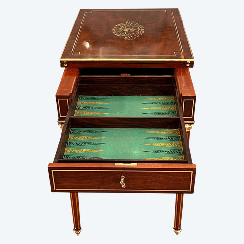 Louis XVI Style Mahogany Game Table Napoleon III Period