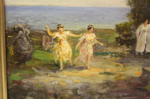 Oil On Wood Feast In Ancient Greece About 1900