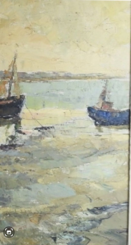 Painting hst the boats Benoît Desprey Arras 1902-1976