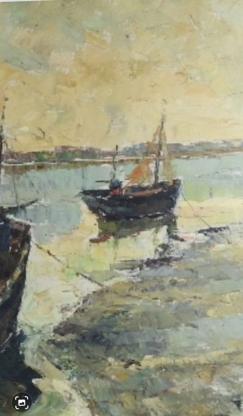 Painting hst the boats Benoît Desprey Arras 1902-1976